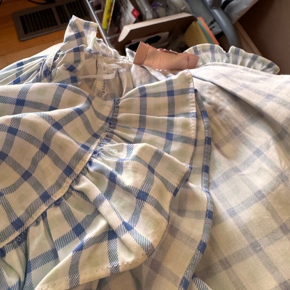 Philosophy Blue and White Checkered button up front Blouse NWT - Picture 10 of 11